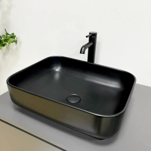 Умивальник накладний VBI PALERMO Black Matt чорний