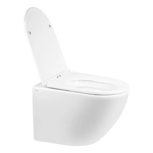 Унітаз підвісний Qtap Robin Rimless з сидінням Slim Duroplast Soft-close Quick relase білий. Photo 3