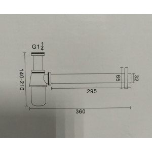 Сифон для раковини Lamber 320 (пляшкового типу) чорний. Photo 2