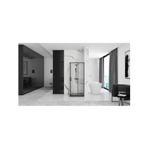 Розсувна душова кабіна REA PUNTO 80Х80Х190 BLACK. Photo 3