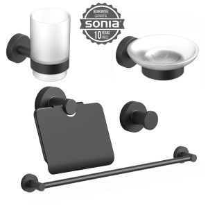 Набір аксесуарів для ванної SONIA ASTRAL KIT ( 5 предметів) чорний