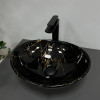 Умывальник накладной VBI Parma Marble Black Glossy черный