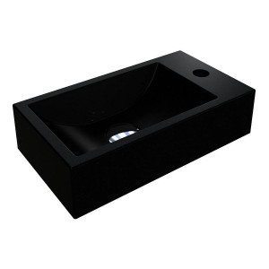 Умивальник підвісний Miraggio Faro L Mirastone Black Shine чорний