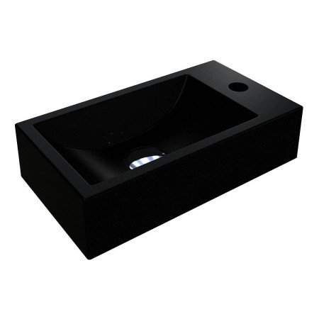 Умывальник подвесной Miraggio Faro L Mirastone Black Shine черный