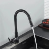 Смеситель для кухни Lamber 612-12 с выдвижным изливом Черный матовый