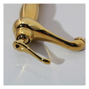 Золотий змішувач для умивальника Lamber GOLD Високий. Photo 3