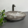 Раковина накладная VBI Vicenza Dark Stone Glossy серая