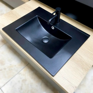 Умивальник врізний VBI FERRARA 60 BLACK MATT чорний. Photo 3
