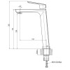 Смеситель для раковины TOPAZ LEXI TL 21203-H57-BL Черный матовый