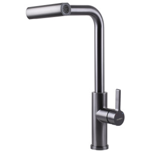 Змішувач для кухні Globus Lux ALPEN SBT1-2044-GP з нержавіючої сталі графіт