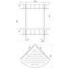Полку подвійна кутова TOPAZ TKB-9902-BL