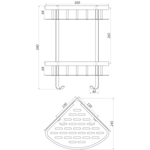 Полку подвійна кутова TOPAZ TKB-9902-BL. Photo 3