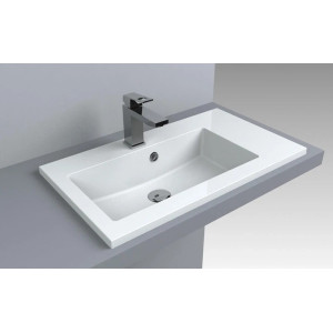 Умивальник врізний під стільницю Fancy Marble Josefine 700 білий