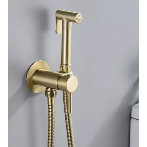 Смеситель для биде скрытого монтажа Hans 002-A Inner Brushed Gold матовое золото