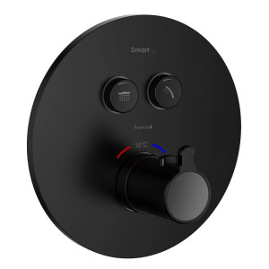 Змішувач для душу прихованого монтажу IMPRESE SMART CLICK з термостатом Чорний матовий