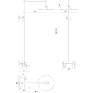 Душова система Globus Lux GLA-0002N-10-BB чорна. Photo 2