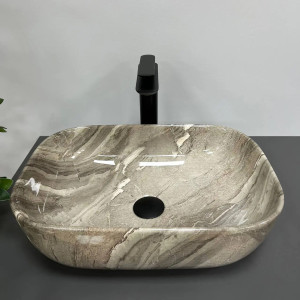 Раковина накладна VBI Ravenna Jasper Glossy сіра. Photo 3
