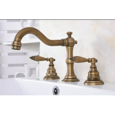 Смеситель для раковины на три отверстия DECO, Бронза