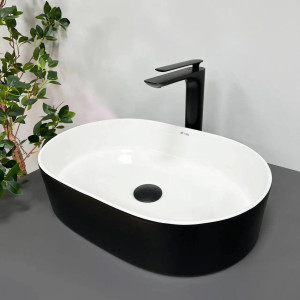 Умивальник накладний VBI Verona 50 Black White чорний. Photo 3
