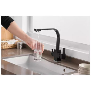 Смеситель для кухни с подключением фильтрованной воды Lamber 87699SD Черный матовый. Photo 3
