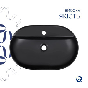 Умивальник накладний Qtap Scorpio 600х400х120 мм чорний. Photo 3