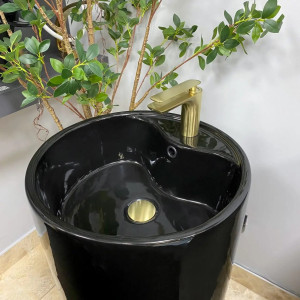 Умивальник підлоговий VBI Agriento Black Glossy чорний. Photo 3