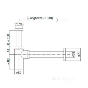 Сифон для умивальника Paffoni Light ZACC240NO. Photo 2
