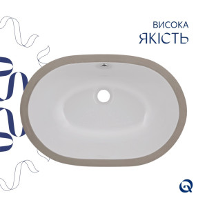 Умывальник врезной Qtap Stork 570x390x210 мм. Photo 3