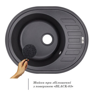 Мийка для кухні врізна Lidz 620х500 + Змішувач для кухні Lidz Aria чорний. Photo 3