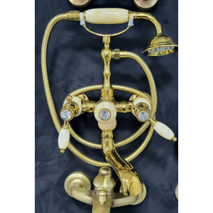 Смеситель для ванны  Lamber NATURE GOLD-2 (нефрит\золото). Photo 2