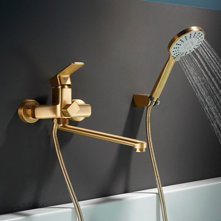 Смеситель для ванны Lamber 42808Y матовое золото