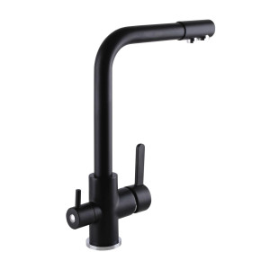 Смеситель для кухни с подключением фильтрованной воды Globus Lux LAZER GLLR-0444-10-BB Черный. Photo 3