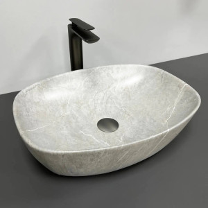 Раковина накладна VBI Olbia Grey Stone Matt сіра