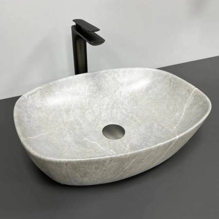 Раковина накладная VBI Olbia Grey Stone Matt серая