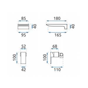 Смеситель скрытого монтажа для умывальника Lamber 722 BB золото. Photo 3