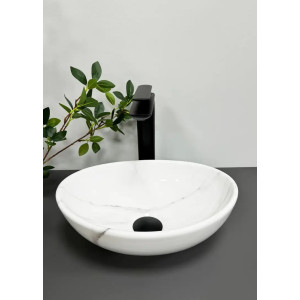 Раковина накладна VBI Parma S Marble Nature Glossy біла. Photo 2