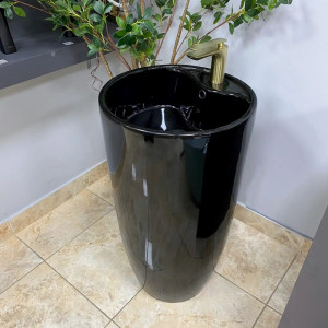 Умивальник підлоговий VBI Agriento Black Glossy чорний