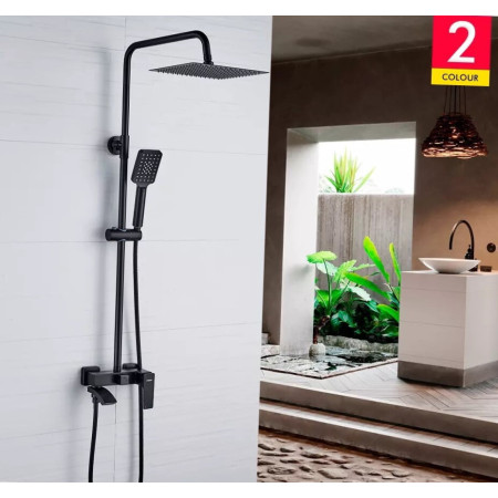 Чорна душова система зі змішувачем для ванни Lamber 179-22 BLACK