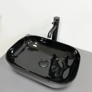 Умивальник накладний VBI RAVENNA BLACK GLOSSY чорний