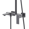 Душевая система Qtap Gemini Gunmetal Black на три потребителя оружейная сталь