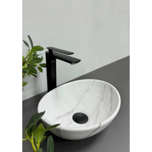 Раковина накладна VBI Parma S Marble Nature Glossy біла. Photo 3