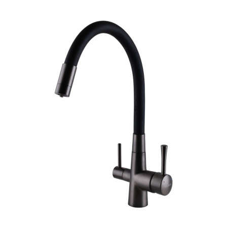 Смеситель для кухни с подключением фильтрованной воды Globus Lux LAZER GLLR-0903-11-GRAPHITE Черный