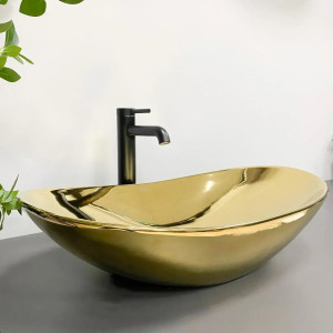 Раковина накладна VBI TURIN GOLD GLOSSY золото