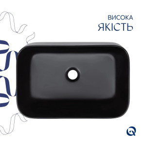 Умывальник накладной Qtap Scorpio 550х390х120 мм черный. Photo 3