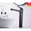 Смеситель для раковины Lamber 17218 высокий черный матовый