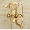Смеситель для ванны  Lamber NATURE GOLD-2 (нефрит\золото)