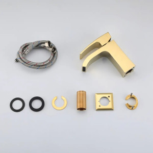 Смеситель для умывальника Lamber GOLD 1077-33 Золото. Photo 3