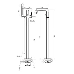 Змішувач підлоговий IMPRESE GRAFIKY чорний. Photo 2