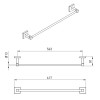 Тримач для рушників одинарний VOLLE CUADRO з нержавіючої сталі хром