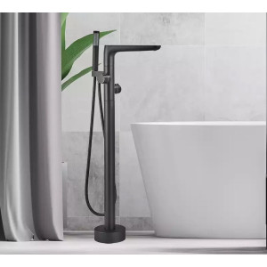 Змішувач підлоговий Lamber FLOOP BLACK MAT чорний
